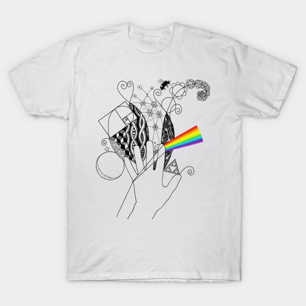 Rainbow Science Hand Doodle T-Shirt by mernstw